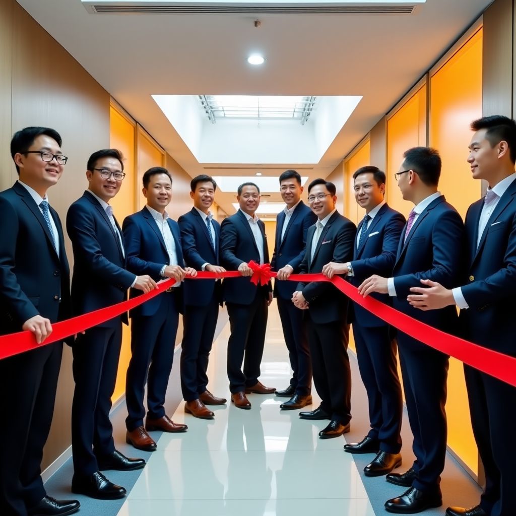 L'équipe fondatrice d'InvestEdu lors de l'inauguration